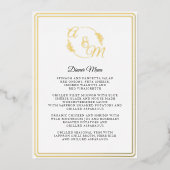 Eenvoudig Elegant Modern Gouden Folie Diner Menu Uitnodiging (Voorkant)