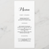 Eenvoudig Elegant | Modern huwelijksmenu Menu (Voorkant)