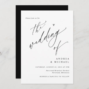 Eenvoudig Elegant Modern Minimalist Wedding Kaart