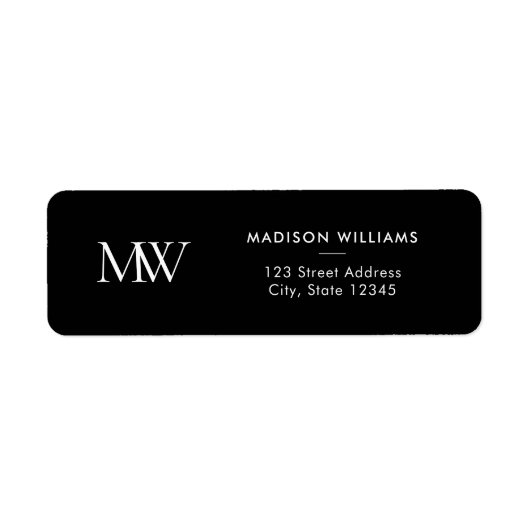 Eenvoudig Elegant modern Monogram Etiket (Voorkant)