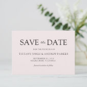 Eenvoudig Elegant Modern Peach Wedding Save the da Save The Date (Staand voorkant)
