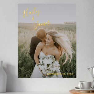 Eenvoudig Elegant Modern Photo Wedding Folie Afdrukken