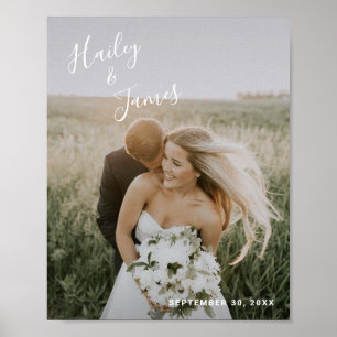 Eenvoudig Elegant Modern Photo Wedding Poster
