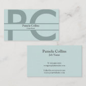 Eenvoudig elegant modern professioneel monogram visitekaartje (Voorkant / Achterkant)