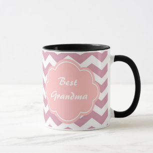 eenvoudig, elegant, modern roze chevron zigzag mok