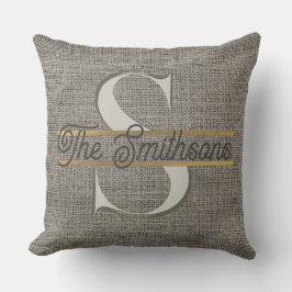 Eenvoudig Elegant modern Rustin Gold Monogram en n Kussen