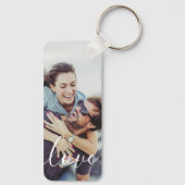 Eenvoudig Elegant Modern Schrift Foto Sleutelhanger (Achterkant)