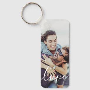 Eenvoudig Elegant Modern Schrift Foto Sleutelhanger