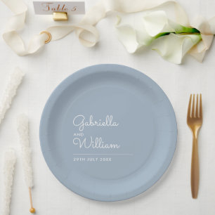 Eenvoudig Elegant Modern Schrift Stof Blauw Papieren Bordje