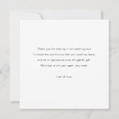 Eenvoudig Elegant Modern Script Custom Wedding Bedankkaart (Achterkant)