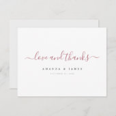 Eenvoudig Elegant Modern Script Custom Wedding Bedankkaart (Voorkant / Achterkant)