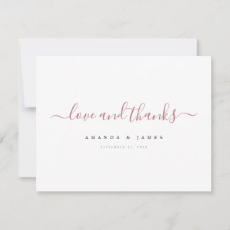 Eenvoudig Elegant Modern Script Custom Wedding Bedankkaart