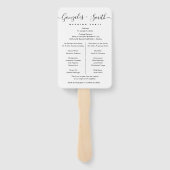 Eenvoudig Elegant Modern Script Wedding Program Handwaaier (Achterkant)