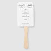 Eenvoudig Elegant Modern Script Wedding Program Handwaaier (Voorkant)