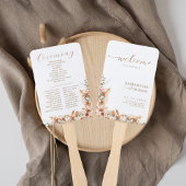 Eenvoudig Elegant Modern Terracotta Trouwprogramma Handwaaier