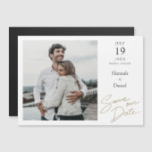 Eenvoudig Elegant Modern Wedding sparen de Foto va Magnetische Uitnodiging (Voorkant / Achterkant)