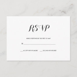 Eenvoudig Elegant | Moderne bruiloft RSVP Kaart