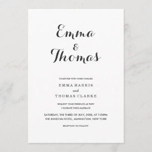 Eenvoudig Elegant   Moderne bruiloft uitnodiging