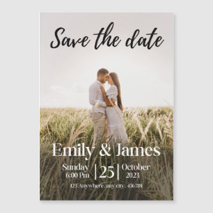 Eenvoudig Elegant Moderne Foto Wedding Save the Da