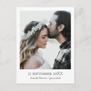 Eenvoudig Elegant Moderne Foto Wedding Save the Da Aankondigingskaart