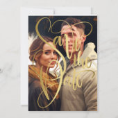 Eenvoudig Elegant Moderne Foto Wedding Save the Da Kaart (Achterkant)