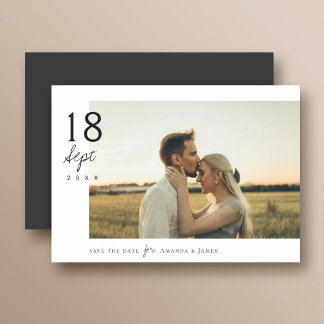 Eenvoudig Elegant Moderne Foto Wedding Save the Da Magnetische Uitnodiging