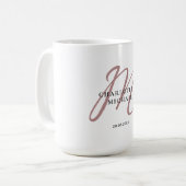 Eenvoudig, elegant, monogram bruiloft koffiemok (Voorkant links)