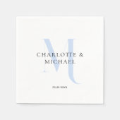 Eenvoudig, elegant, monogram bruiloft servetten (Voorkant)