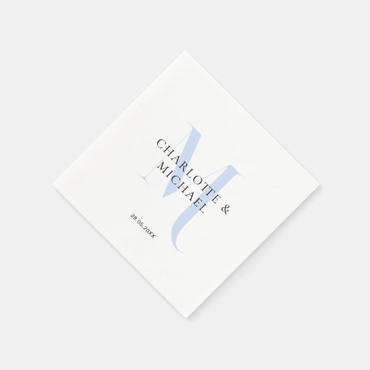 Eenvoudig, elegant, monogram bruiloft servetten (Hoek)