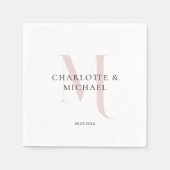 Eenvoudig, elegant, monogram bruiloft servetten (Voorkant)