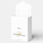 Eenvoudig Elegant Monogram Chic Script Bruiloft Bedankdoosjes (Geopend)