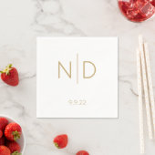 Eenvoudig Elegant Monogram Gold Weddenschap met Da Servet (Insitu)