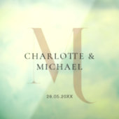 Eenvoudig, Elegant, Monogram, Huwelijk Raamsticker (Vel 3)