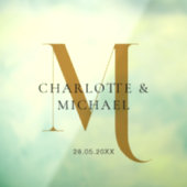 Eenvoudig, Elegant, Monogram, Huwelijk Raamsticker (Vel 3)