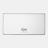 Eenvoudig Elegant Monogram Minimalistisch Zwart-wi Bureaumat (Voorkant)