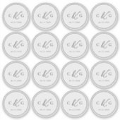 Eenvoudig Elegant Monogram Modern Wedding Transpar Sticker (Voorkant)