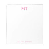 Eenvoudig Elegant Monogram Stationery Notitieblok (Voorkant)