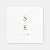 Eenvoudig Elegant Monogram Trouwservetten Servet (Voorkant)
