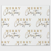 Eenvoudig Elegant Monogram Vrolijk Kerstfeest Cadeaupapier (Vlak)