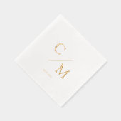 Eenvoudig Elegant Monogram Weddenschap Folie Servetten (Rechts)