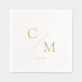Eenvoudig Elegant Monogram Weddenschap Folie Servetten (Voorkant)