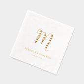 Eenvoudig Elegant Monogram Weddenschap Gold Folie Servetten (Links)
