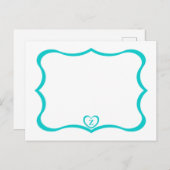 Eenvoudig Elegant Monogramed Briefkaart #Blauwgroe (Voorkant / Achterkant)