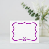 Eenvoudig Elegant Monogramed Briefkaart #Paars (Staand voorkant)
