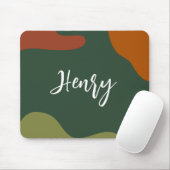 Eenvoudig elegant Monogramed het Groene en bruine Muismat (Met muis)