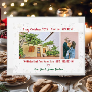 Eenvoudig elegant nieuw startpunt voor kerstfoto's aankondiging