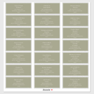 Eenvoudig elegant   Olijfgroene gastAdresetiketten Sticker