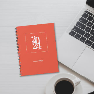 Eenvoudig Elegant Oranje Wekelijks Maandelijks Planner