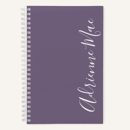 Eenvoudig Elegant Paars Grape Personalized Notitieboek (Voorkant)