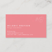 Eenvoudig Elegant Pastel Roze Minimalistische Dubb Visitekaartje (Achterkant)